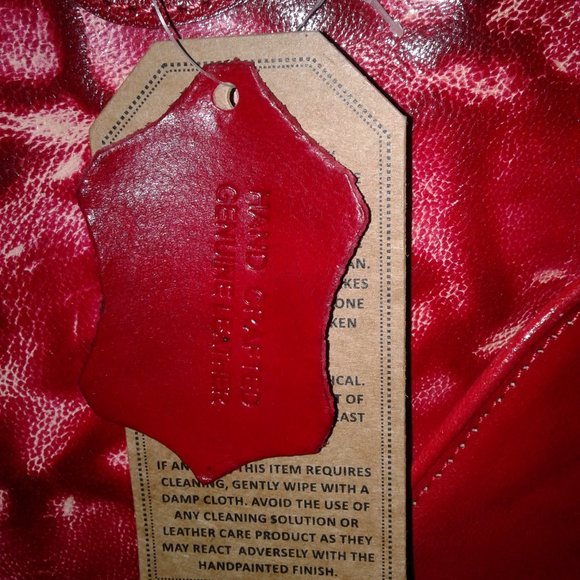 NWT Red Denim Leather Purse - Picture 2 of 6